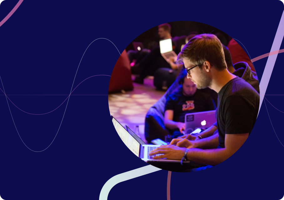 Developer at a Starknet community event